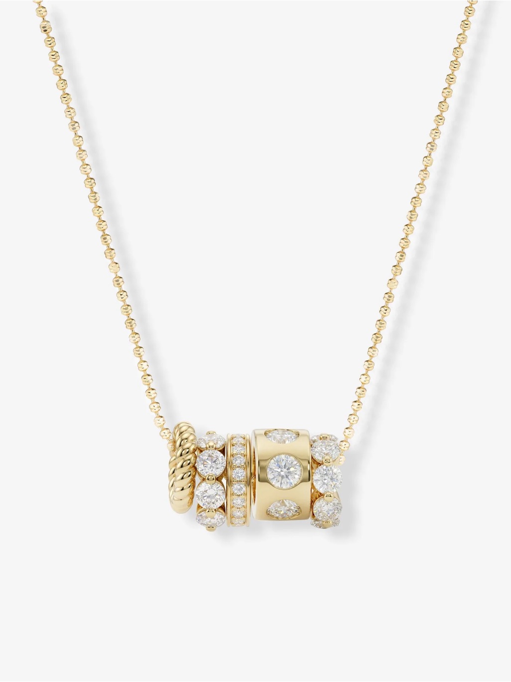 Melinda Maria Gold Multi-Charm Simulated Diamond Pendant Necklace